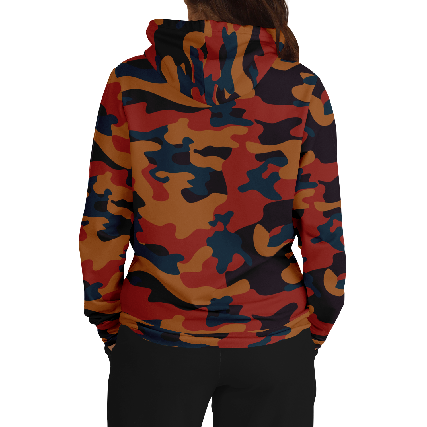 Camo Hoodie | Brown, Prussian Blue and Auburn Camo Colors