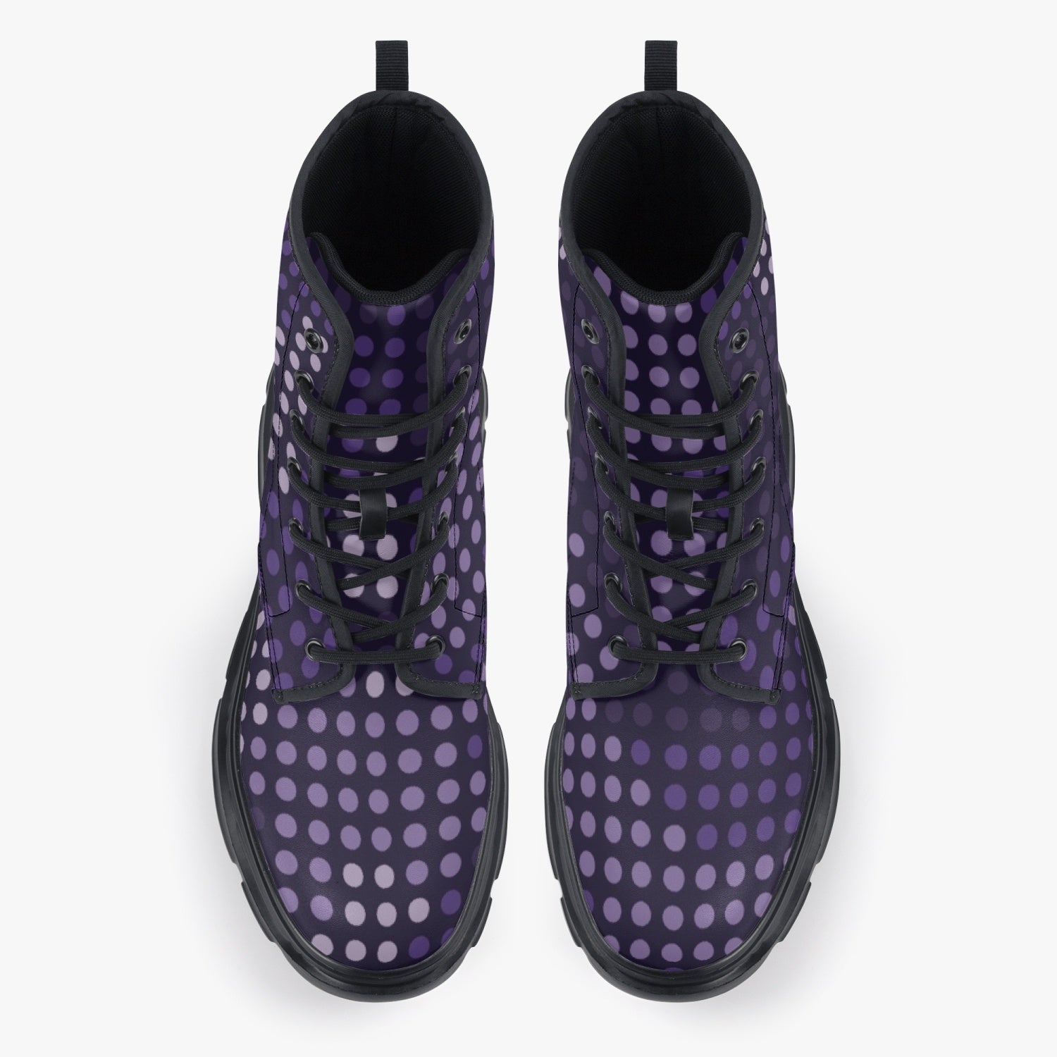 Chunky Boots | Leather in Blue LED Camouflage Camo Colors