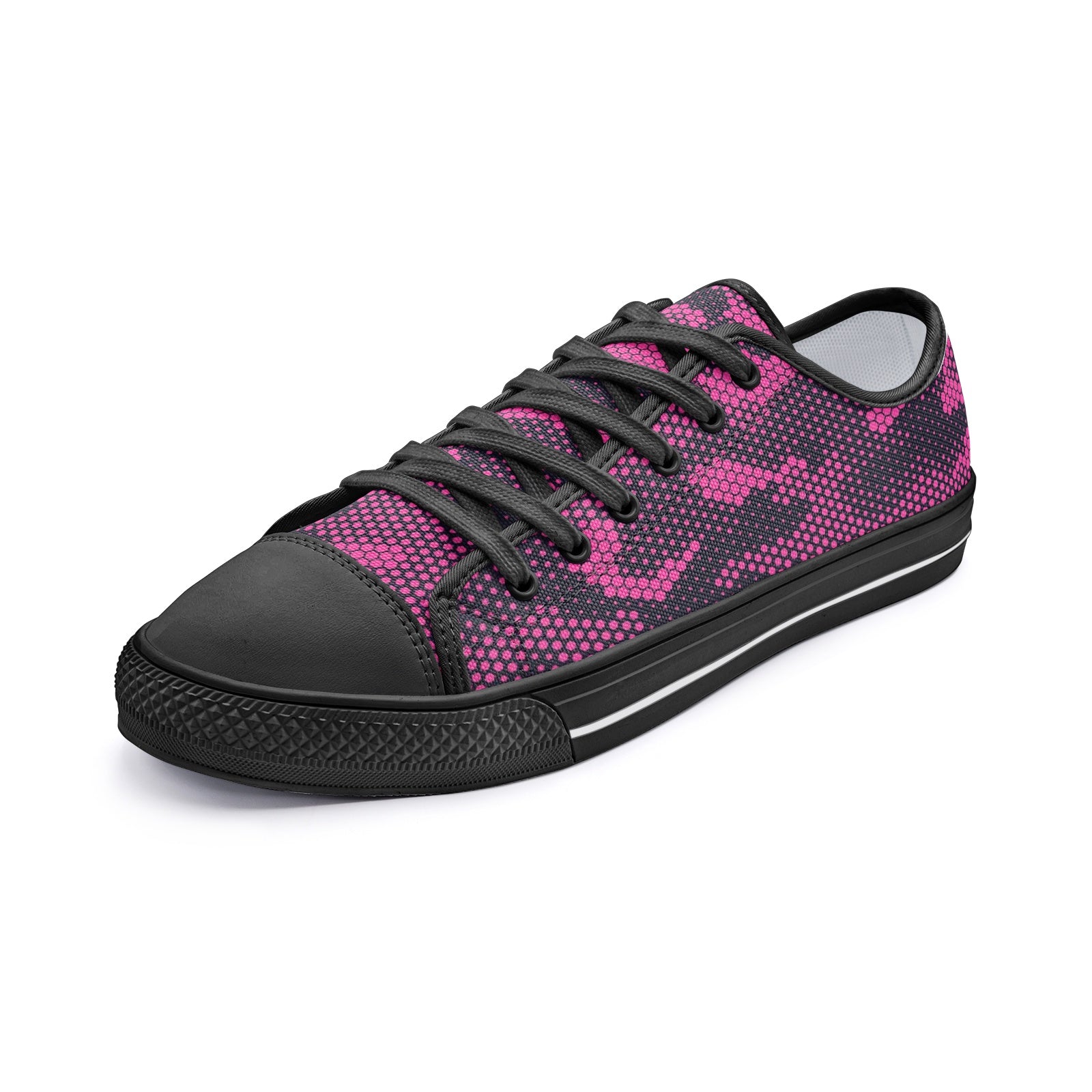 Camo Shoes | Low Top Canvas | Digital Pink Camouflage Camo Colors
