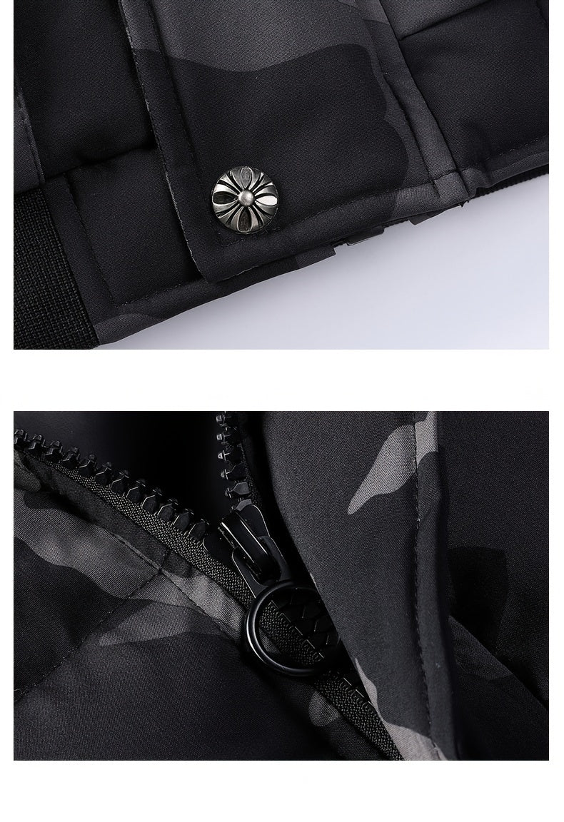 Men's Camo Hooded Jacket: Comfy, Warm Outerwear for Autumn/Winter Camo Colors