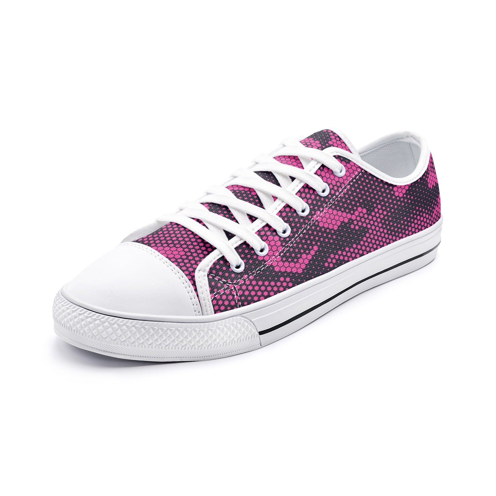 Camo Shoes | Low Top Canvas | Digital Pink Camouflage Camo Colors