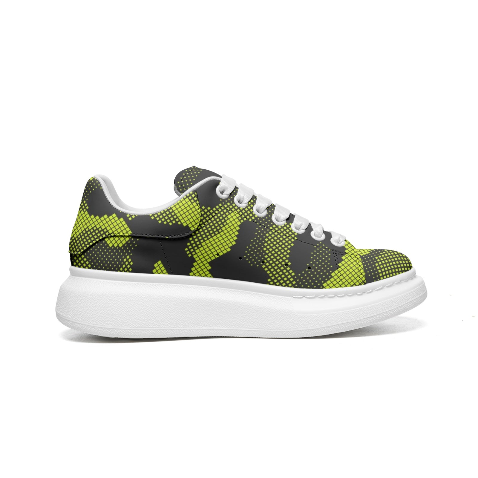 Oversized McQueen Sneakers | Green Dotted Camo Camo Colors