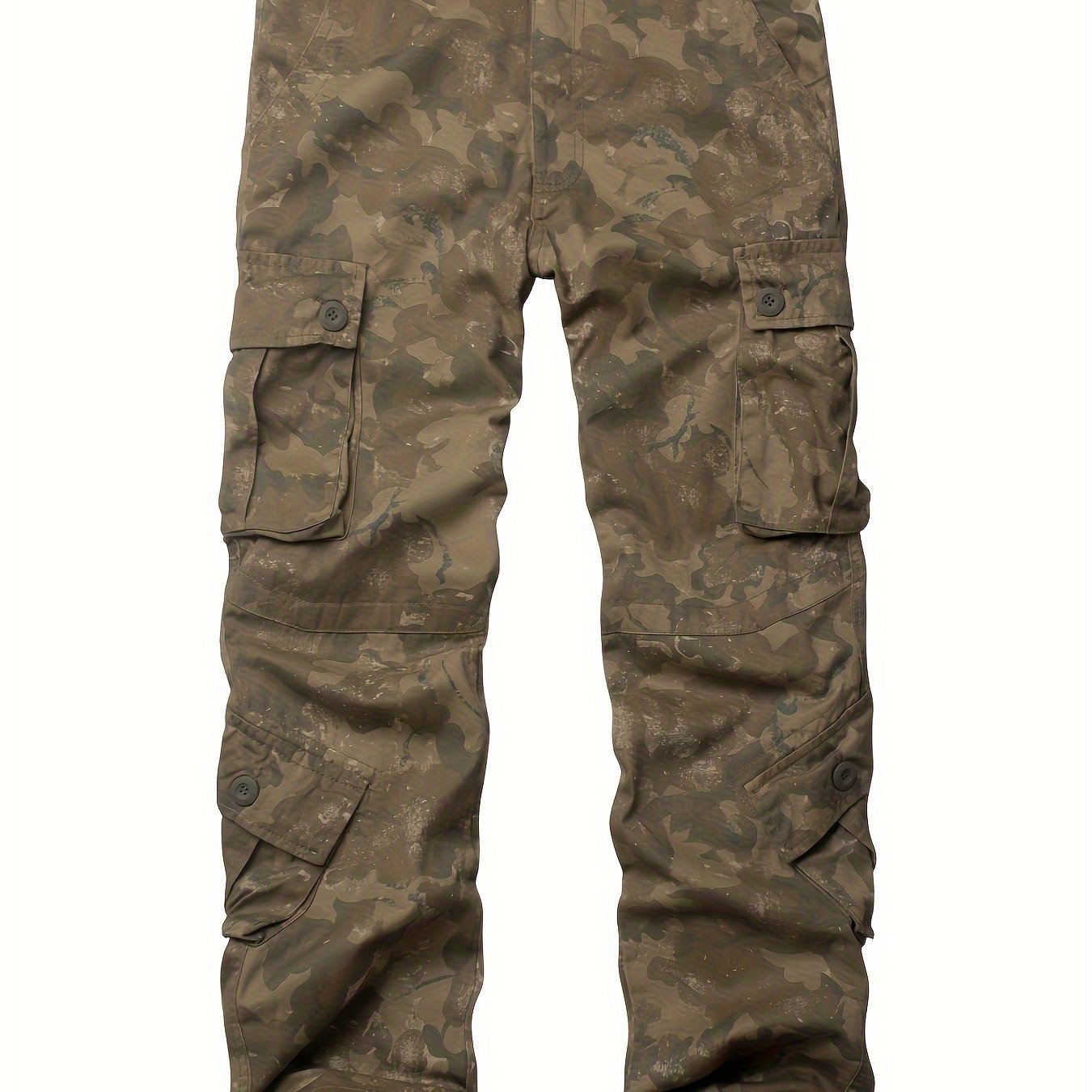Camo Cargo Pants for Men: Cotton, Casual Fit, Zip & Drawstring Closure Camo Colors