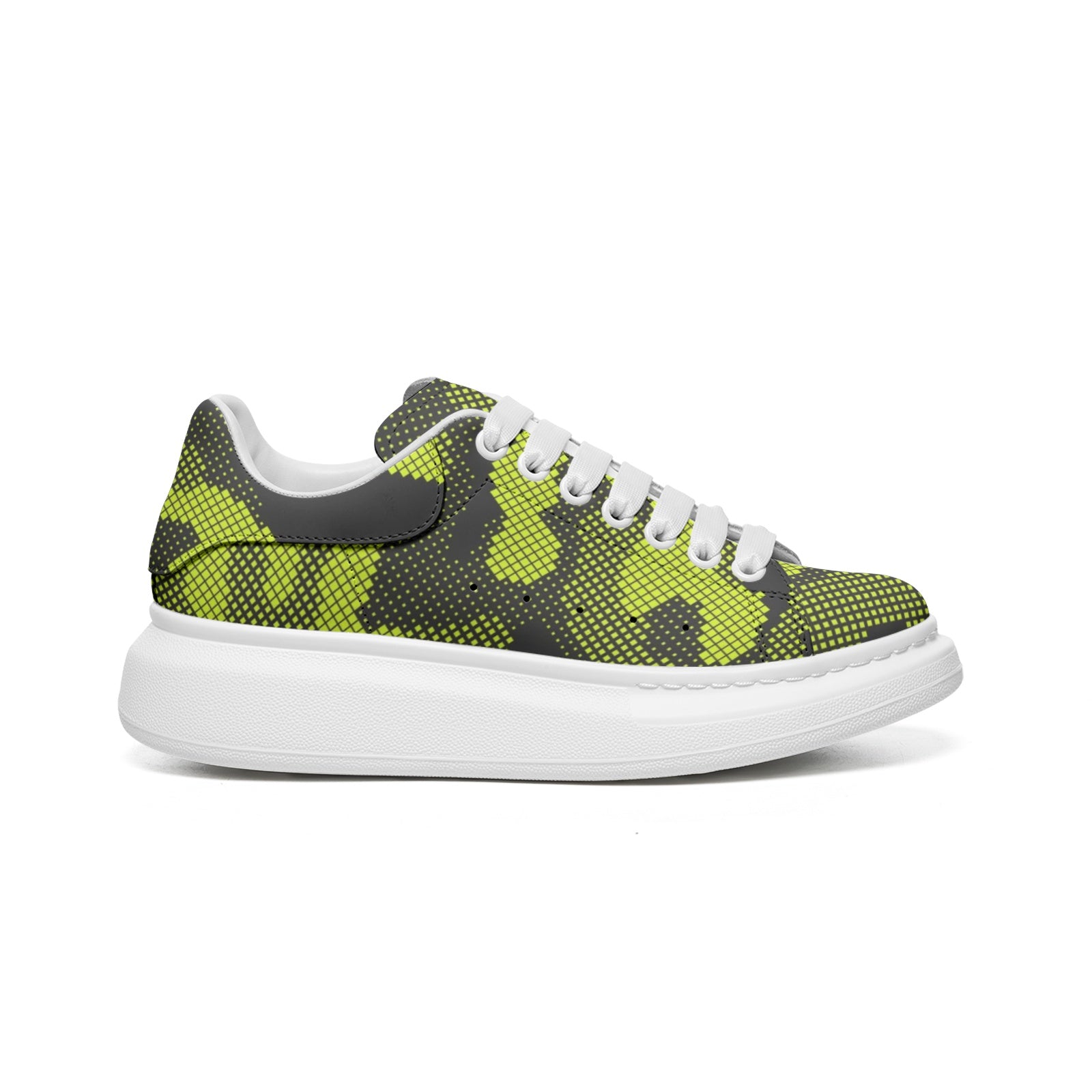 Oversized McQueen Sneakers | Green Dotted Camo Camo Colors