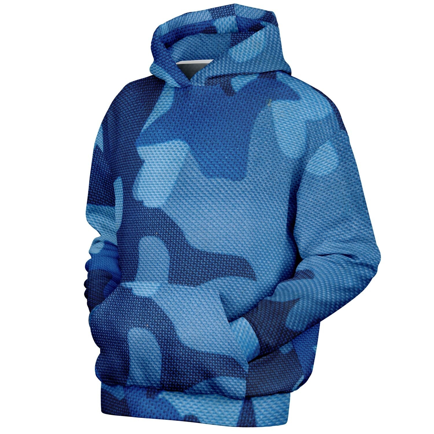 Blue Oversized Hoodie | Camouflage Cloth Pattern | Camo Colors