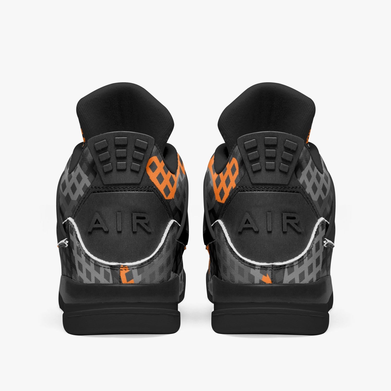 Camo Jordans AJ4 | Orange & Black Pixel Camo Colors