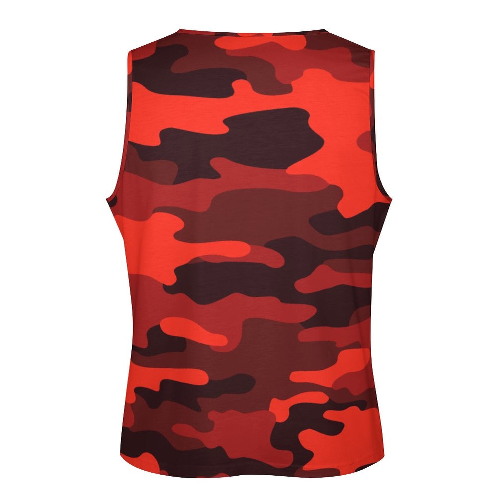Camo Tank Top | Scarlet Red & Black Camouflage Camo Colors
