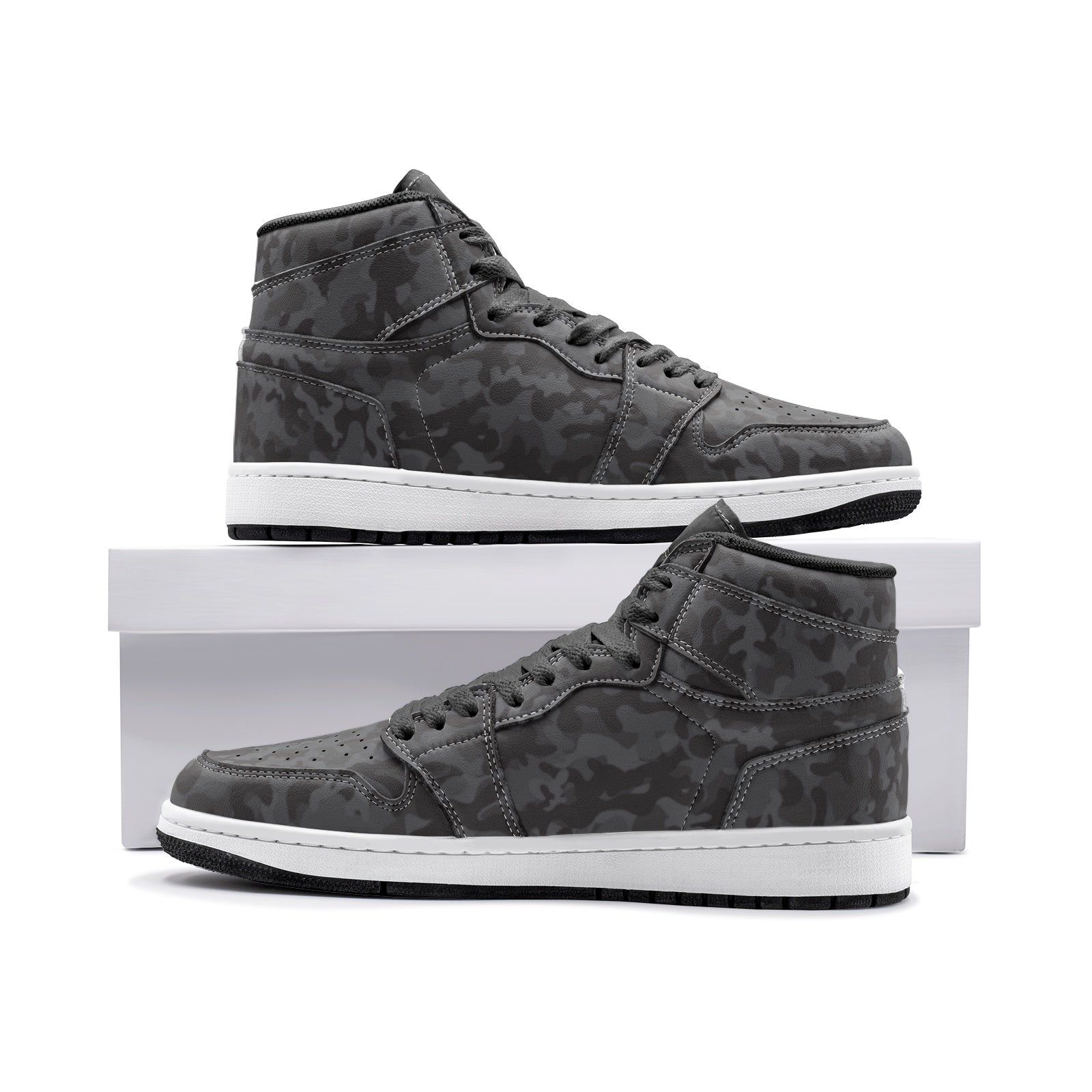 Black Camo Sneakers AJ 1 | High Top | Classic Army Camouflage Camo Colors