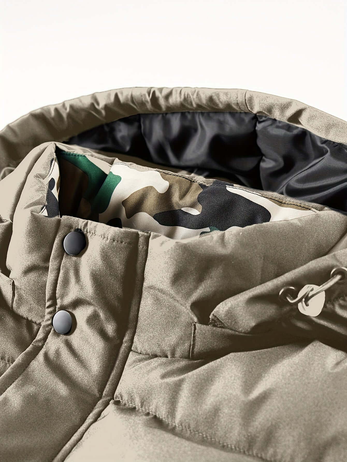 Men's Fleece-Lined Hooded Vest | Stylish Black and Camo Collar Camo Colors