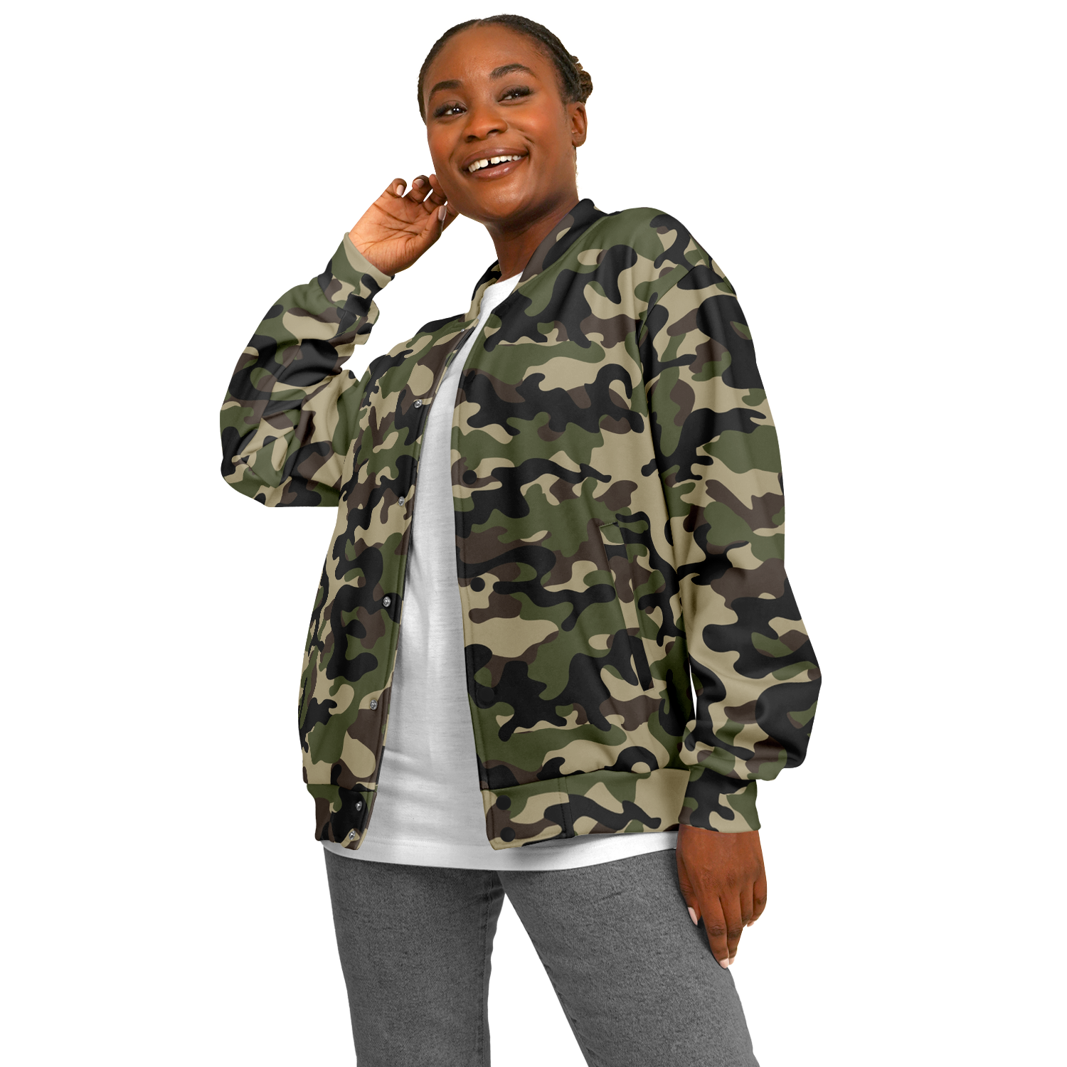 Military Brown Camo Jacket | Heavyweight Baseball Style Camo Colors