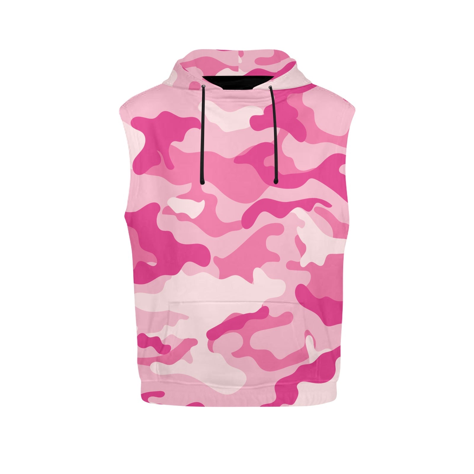 Sleeveless Camo Hoodie For Women | Lavender Pink Camouflage Camo Colors