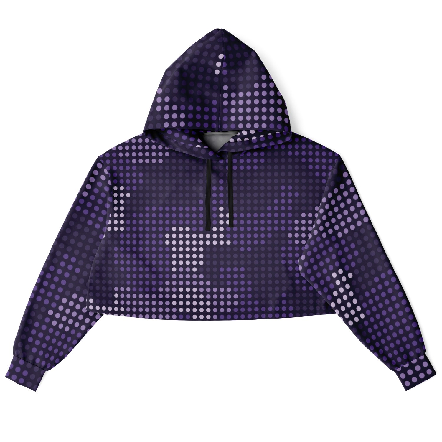 Cropped Hoodie For Women | Blue LED Screen Camouflage Pattern Camo Colors