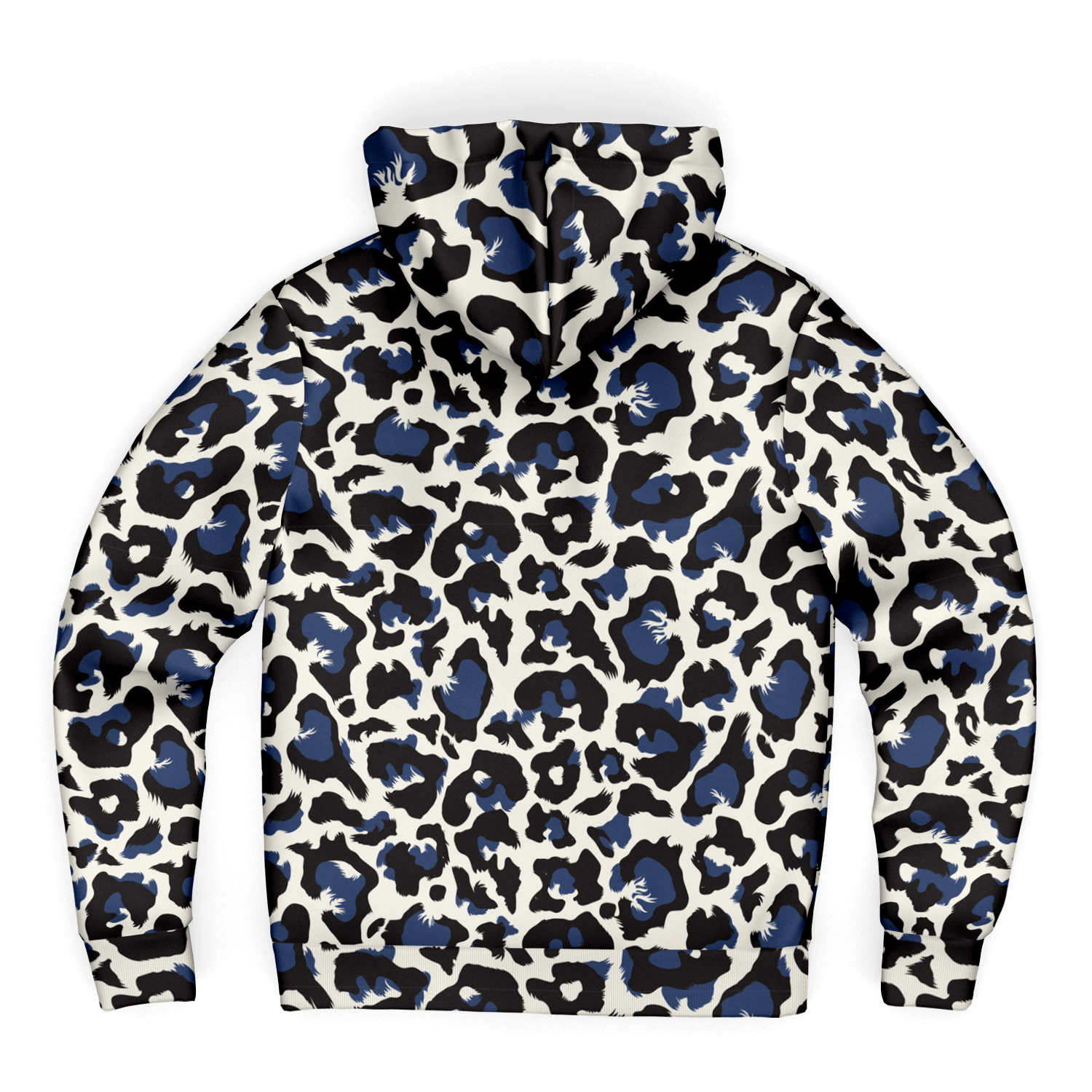 Microfleece Zip Hoodie | Leopard Print in White, Green & Blue Camo Colors