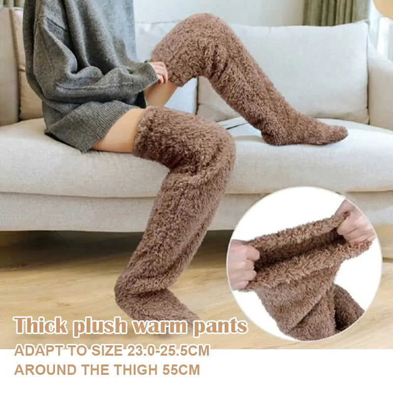 Over Knee High Fuzzy Long Socks Camo Colors
