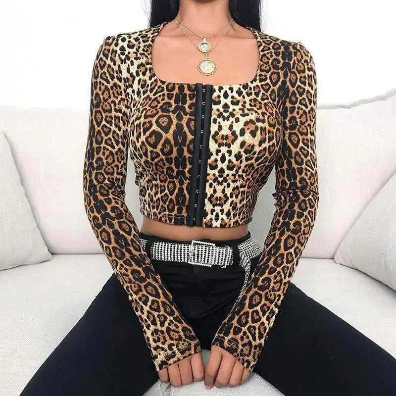 Leopard Crop Top Camo Colors