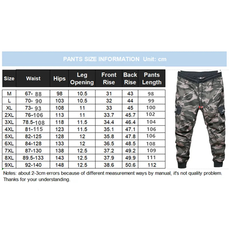 Oversized Camouflage Cargo Joggers with Elastic Waist | Camo Colors