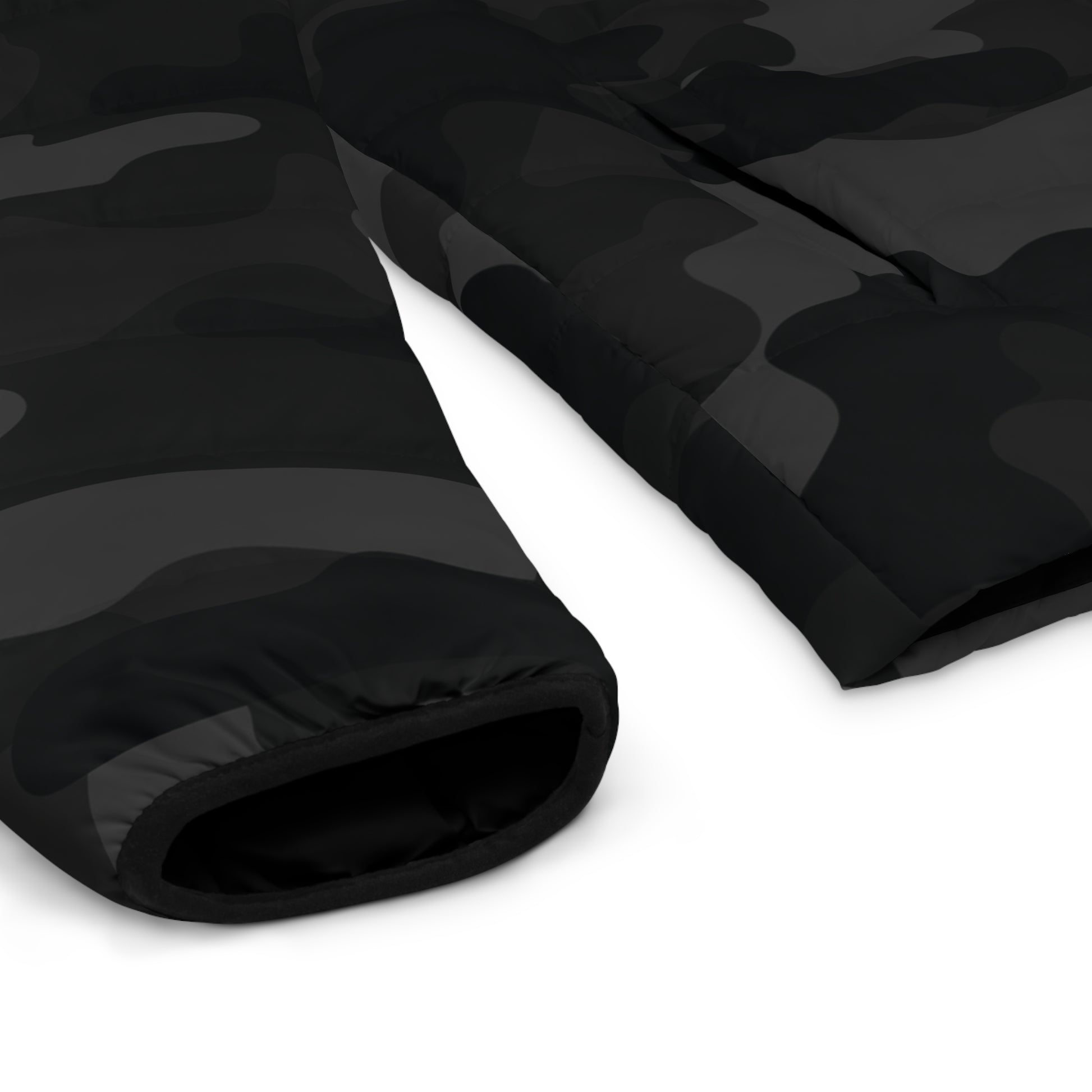 Camo Puffer Jacket | Black Camo Colors