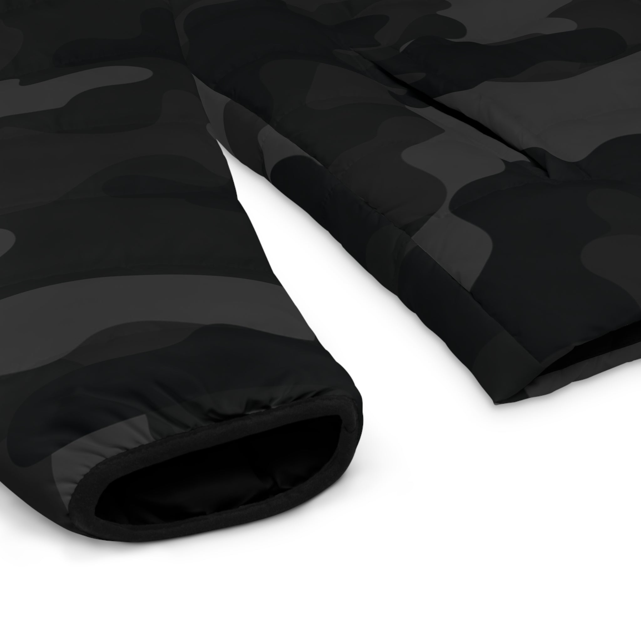 Camo Puffer Jacket | Black Camo Colors