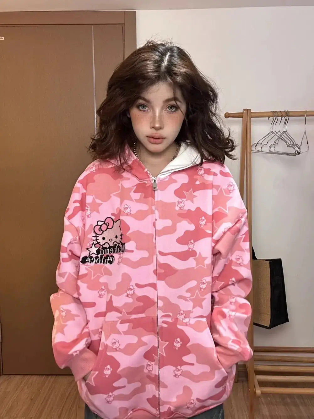 Hello Kitty Camo Zip Up Hoodie Camo Colors