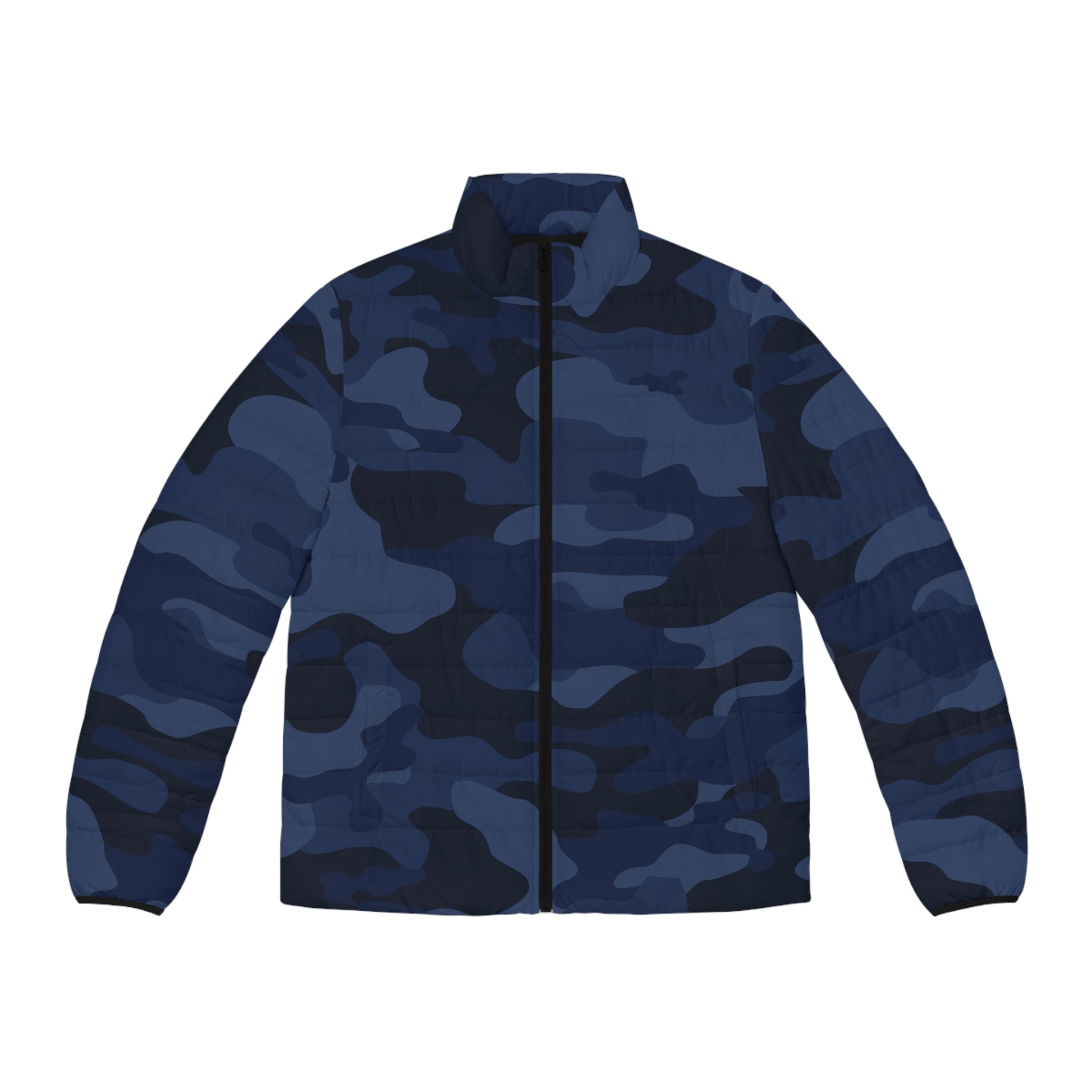 Camo Puffer Jacket | Deep Blue Camo Colors
