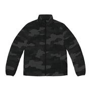 Camo Puffer Jacket | Black Camo Colors
