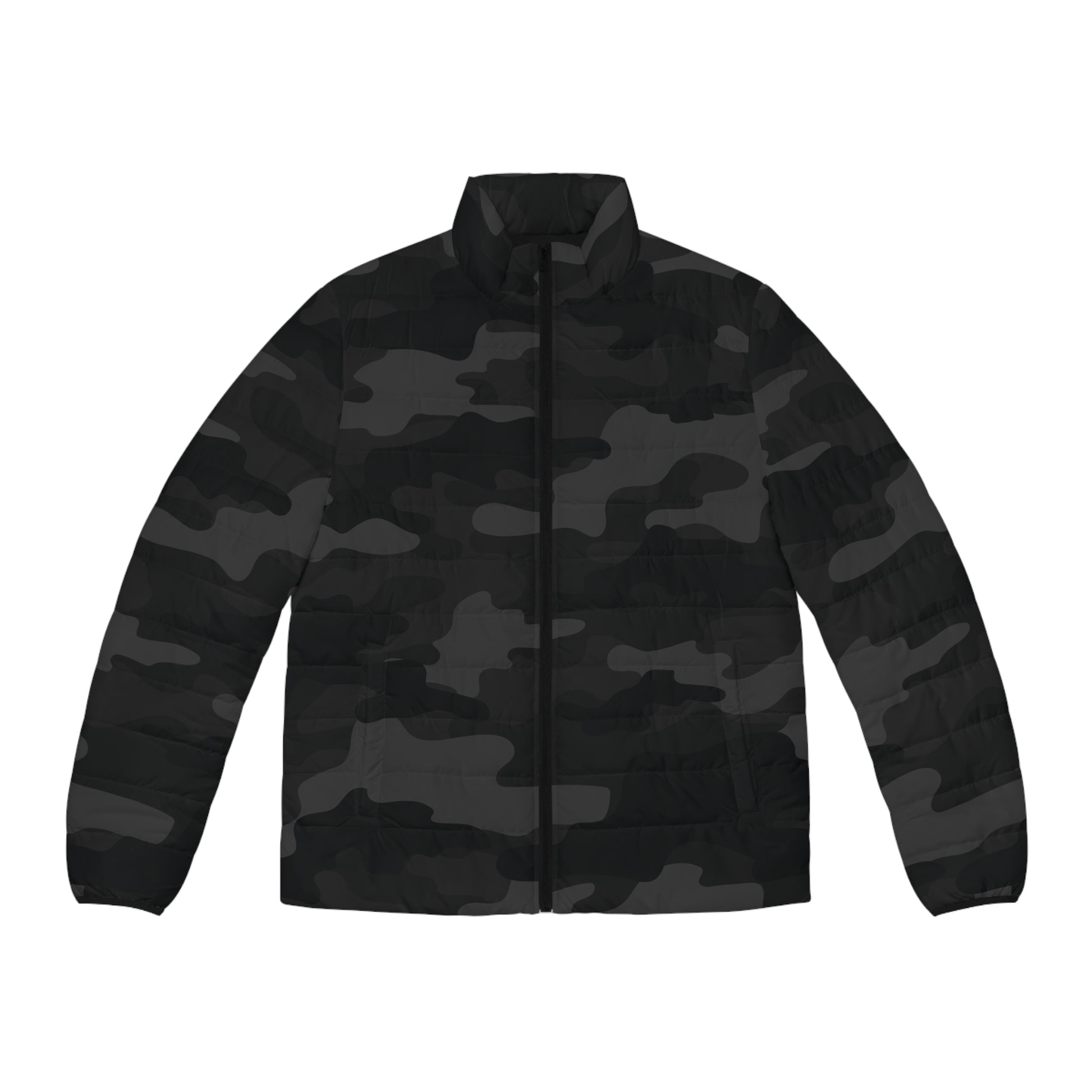 Camo Puffer Jacket | Black Camo Colors