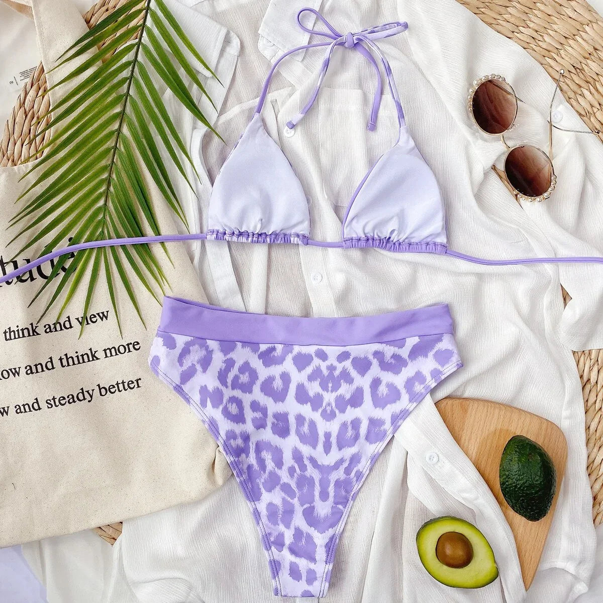 Purple Leopard and Black Bikini | Camo Colors