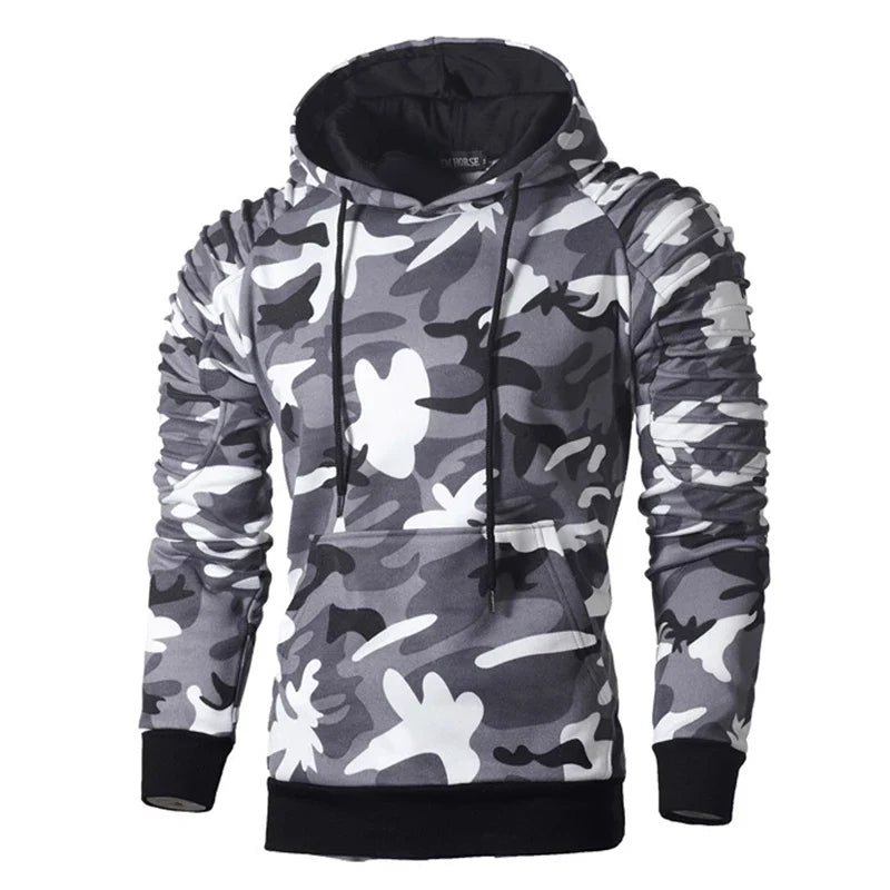 Hooded Men's Camouflage Windbreaker Sweatshirt | Camo Colors