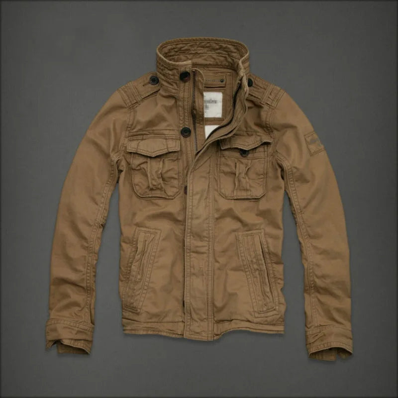 Men’s Stand Collar Camo Denim Jacket – Casual Cotton Coat | Camo Colors