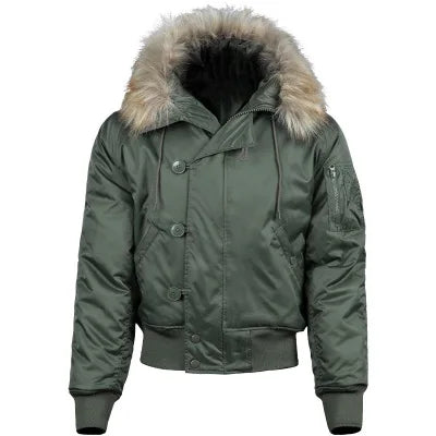 Men's Winter Bomber Jacket – Tactical Fur Hood Coat N2B | Camo Colors
