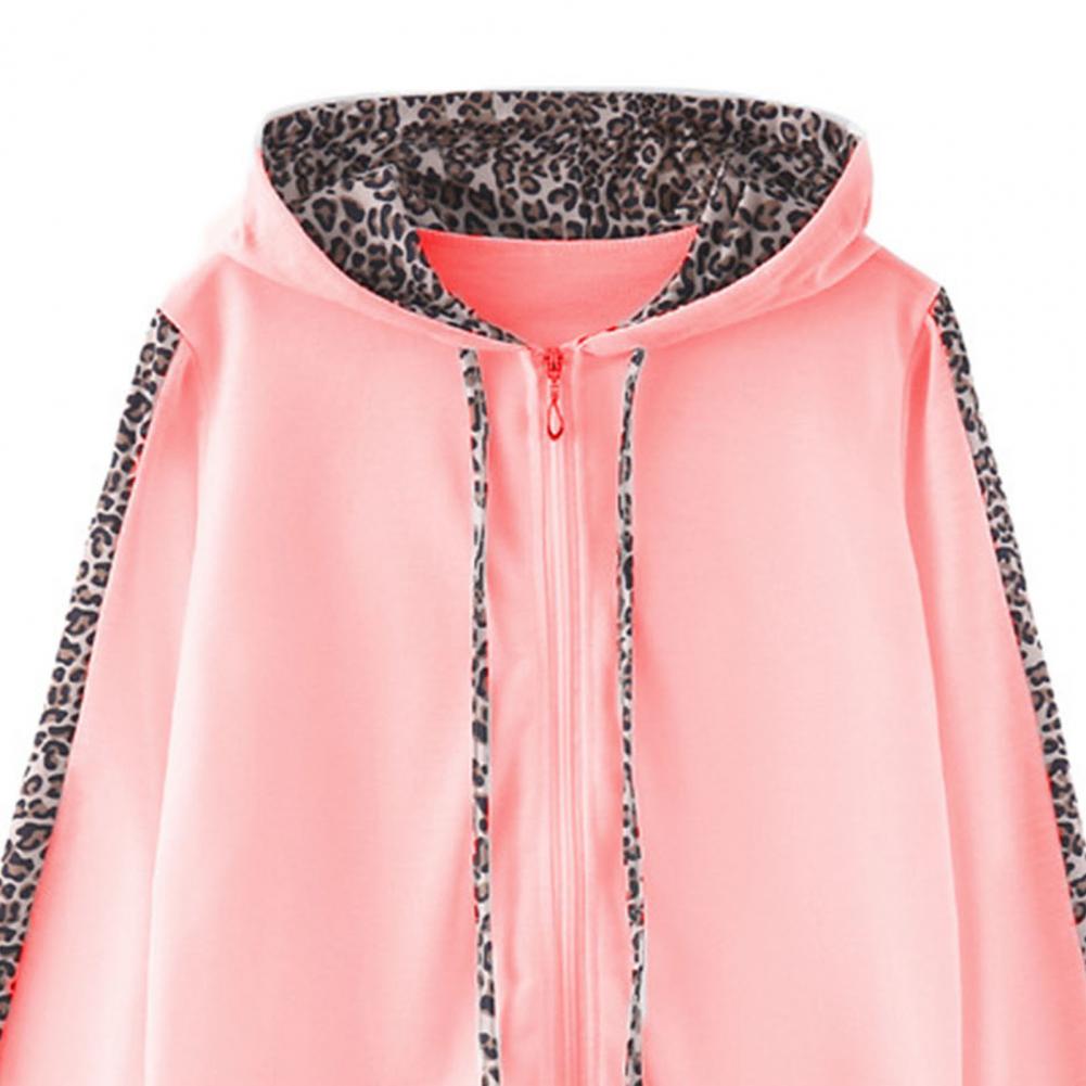 Women’s Leopard Stitching Two-Piece Tracksuit – Hoodie & Pants Set | Camo Colors