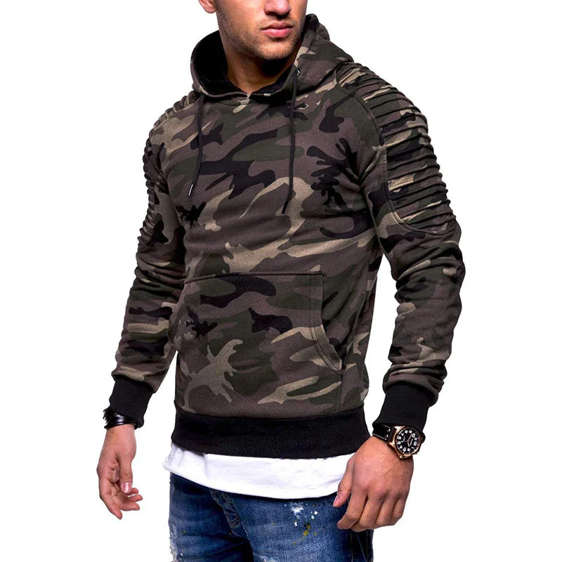 Hooded Men's Camouflage Windbreaker Sweatshirt | Camo Colors