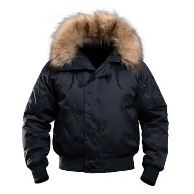 Men's Winter Bomber Jacket – Tactical Fur Hood Coat N2B | Camo Colors