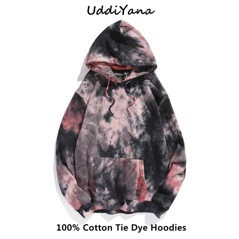 Cotton Tie Dye Hoodie – Unisex Harajuku Streetwear | Camo Colors
