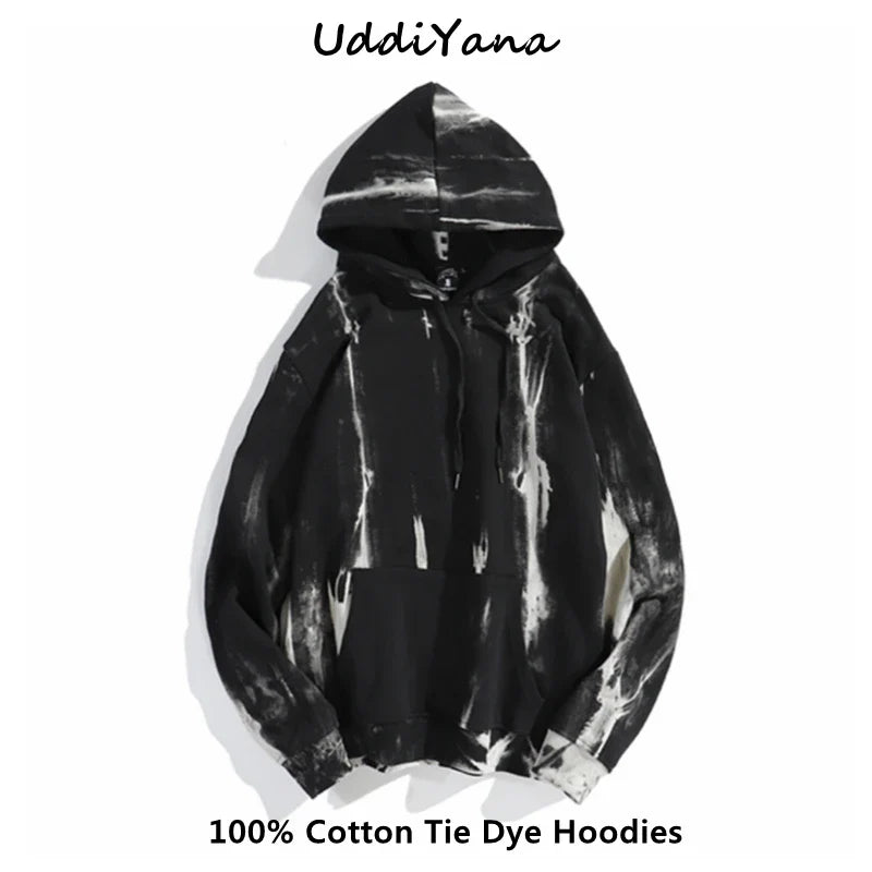 Cotton Tie Dye Hoodie – Unisex Harajuku Streetwear | Camo Colors