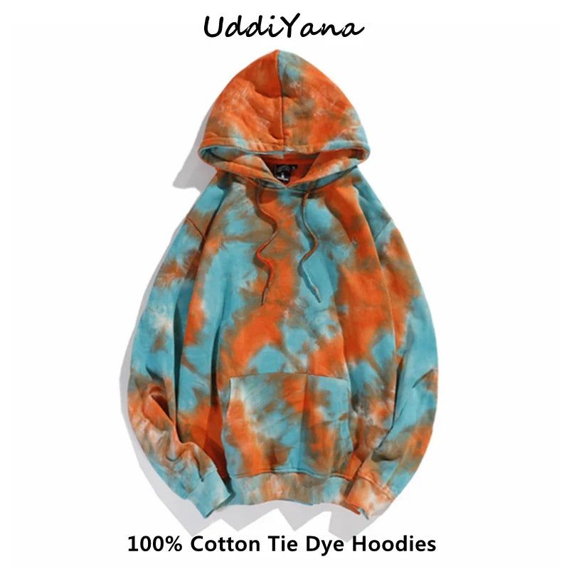 Cotton Tie Dye Hoodie – Unisex Harajuku Streetwear | Camo Colors