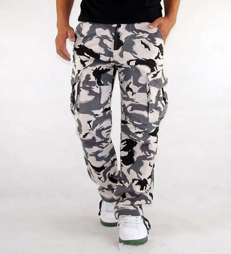 Men's Tactical Camouflage Cargo Pants | Military-Style Workwear | Camo Colors