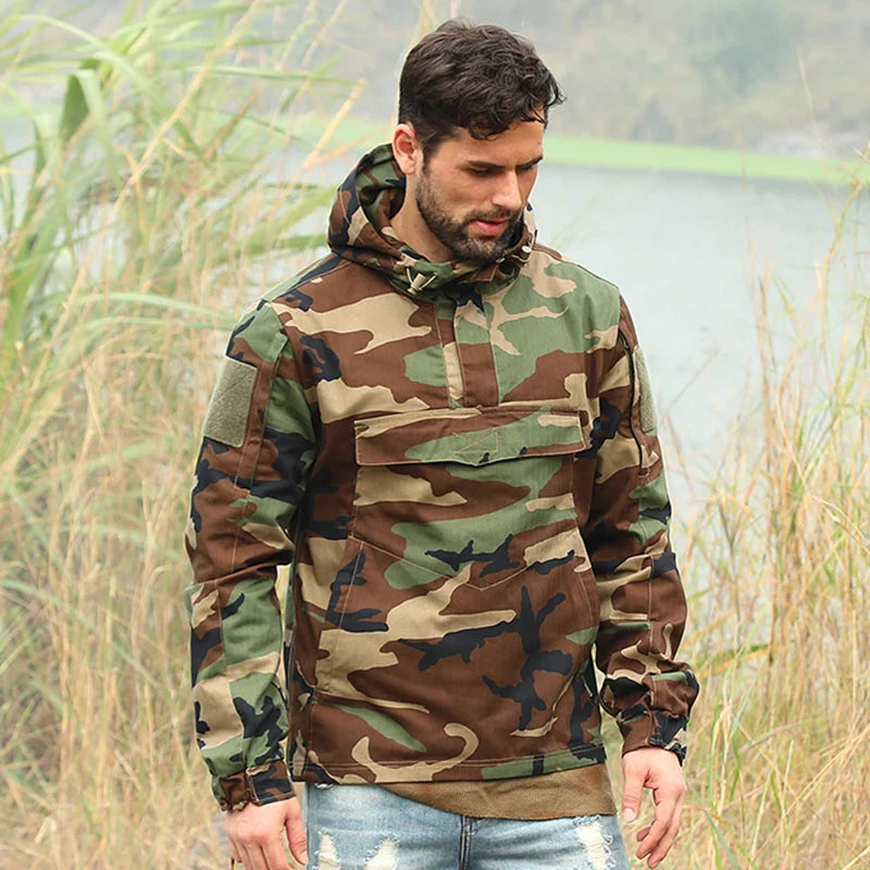 Camouflage Tactical Jacket | Military-Inspired Windbreaker for Men | Camo Colors