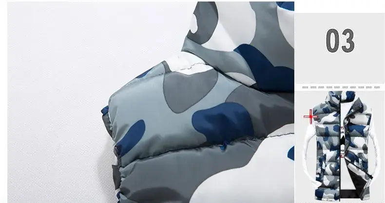 Thick Camouflage Vest for Men | Stand Collar Sleeveless Camo Colors
