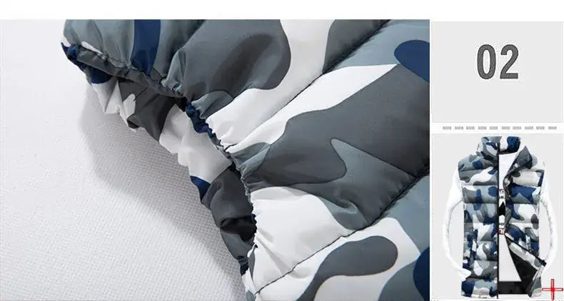 Thick Camouflage Vest for Men | Stand Collar Sleeveless Camo Colors