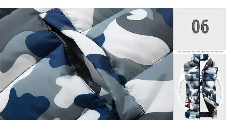 Thick Camouflage Vest for Men | Stand Collar Sleeveless Camo Colors