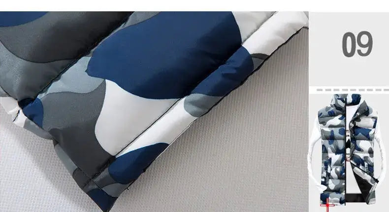 Thick Camouflage Vest for Men | Stand Collar Sleeveless Camo Colors