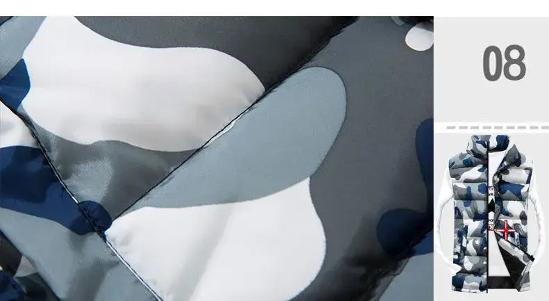 Thick Camouflage Vest for Men | Stand Collar Sleeveless Camo Colors