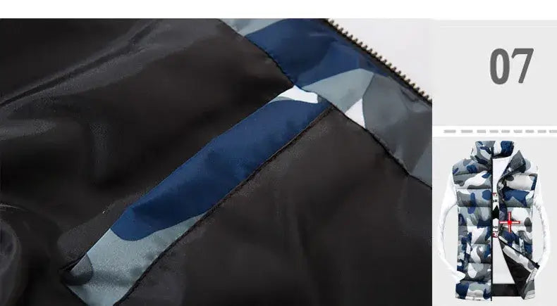 Thick Camouflage Vest for Men | Stand Collar Sleeveless Camo Colors