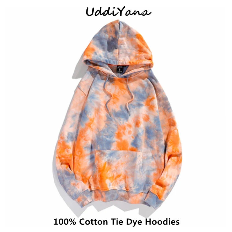 Cotton Tie Dye Hoodie – Unisex Harajuku Streetwear | Camo Colors