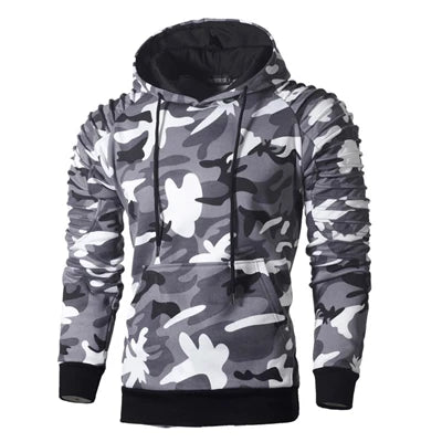Hooded Men's Camouflage Windbreaker Sweatshirt | Camo Colors