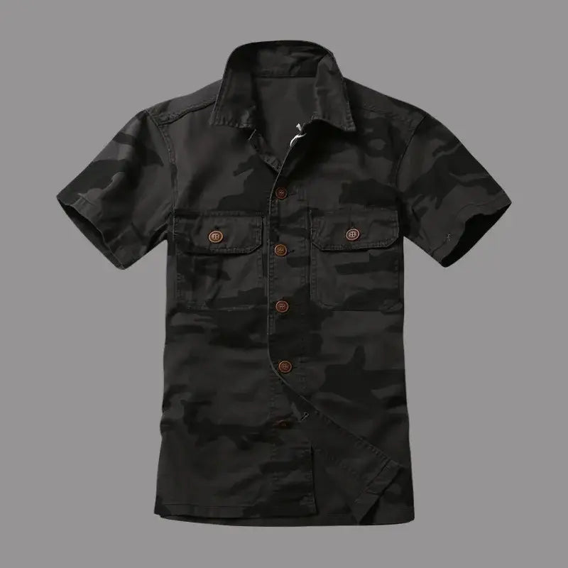 Men's Camouflage Cotton Shirt – Slim Fit Summer Tee | Camo Colors
