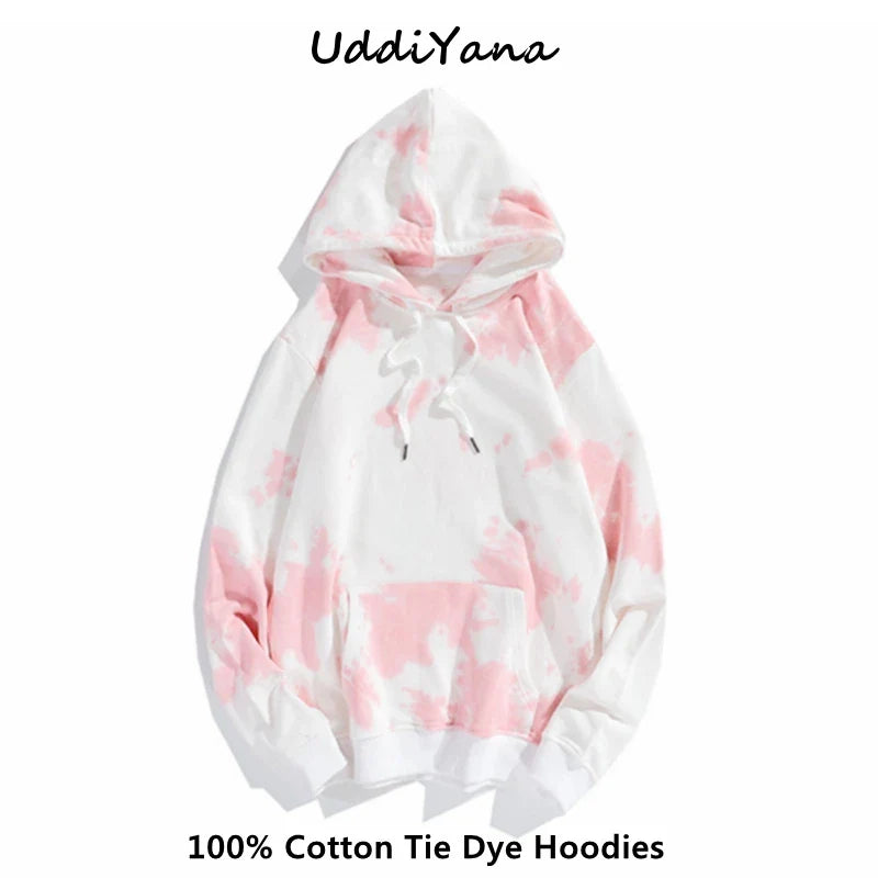 Cotton Tie Dye Hoodie – Unisex Harajuku Streetwear | Camo Colors