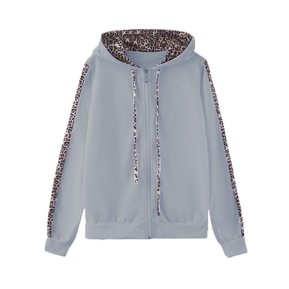 Women’s Leopard Stitching Two-Piece Tracksuit – Hoodie & Pants Set | Camo Colors