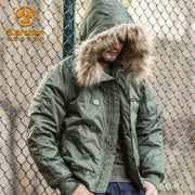Men's Winter Bomber Jacket – Tactical Fur Hood Coat N2B | Camo Colors